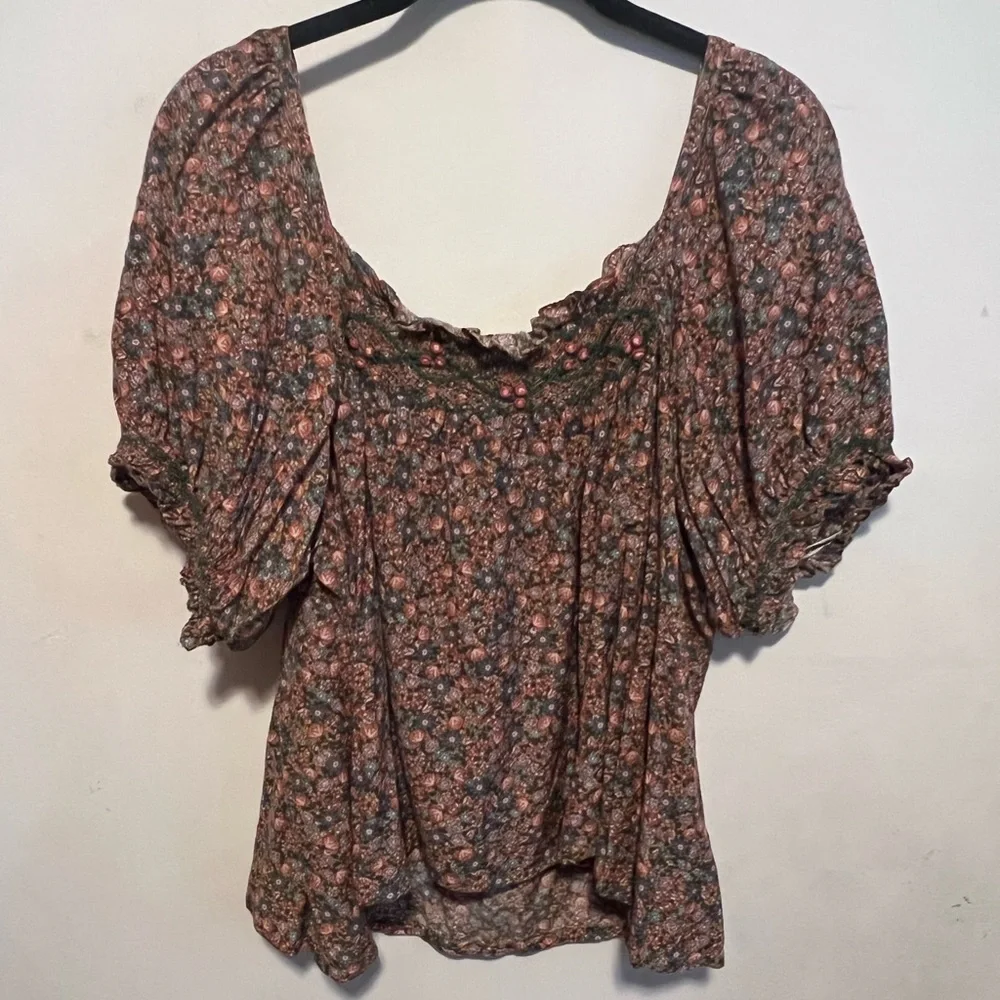 DOEN Elba Top in Yellow Laurel Canyon Rose Floral Print XL - Picture 2 of 12